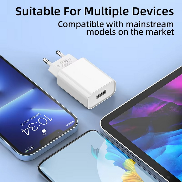 Skanto | 10W USB Vegglader 5V 2A Strømadapter for Rask Mobiltelefonlading