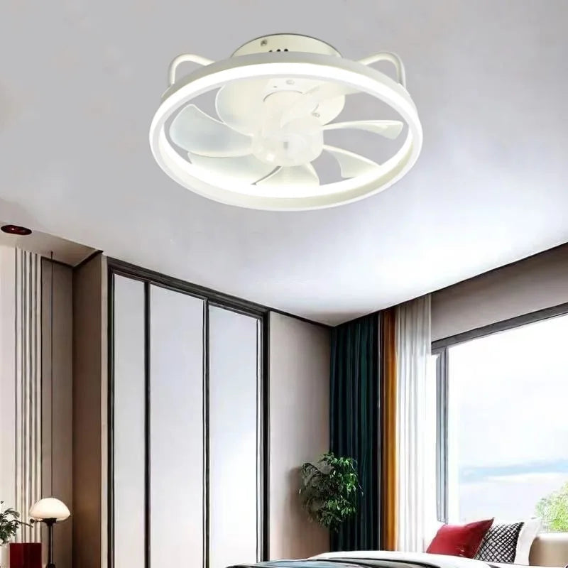 Moderne LED Taklampe Vifte med DC-motor - 6 Hastigheter, Timer, Lav Etasje Loftsvifte, Fjernkontroll Dekorativ Lys | Skanto