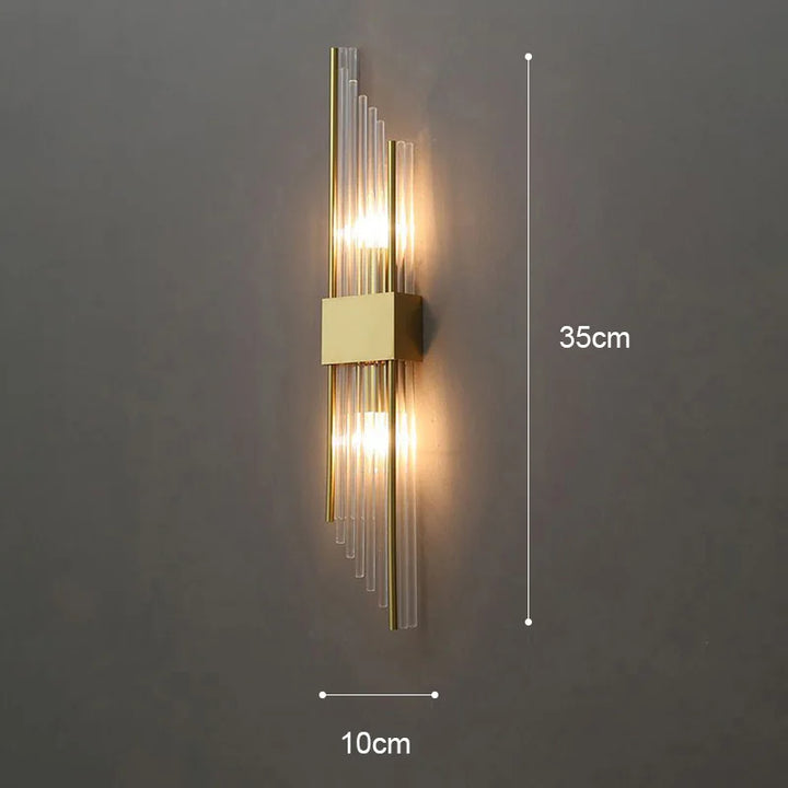 Skanto | GoldenLuxe Elegant LED Vegglampe | Luksuriøs Design i Gull | Stilig Veggbelysning