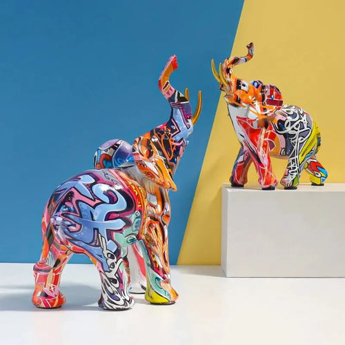 Skanto Dekor Graffiti Skanto Figurer, Harpik Fargerik Stor Skanto Statue Hjem Dekor Skulptur Kunst Skanto Statuer