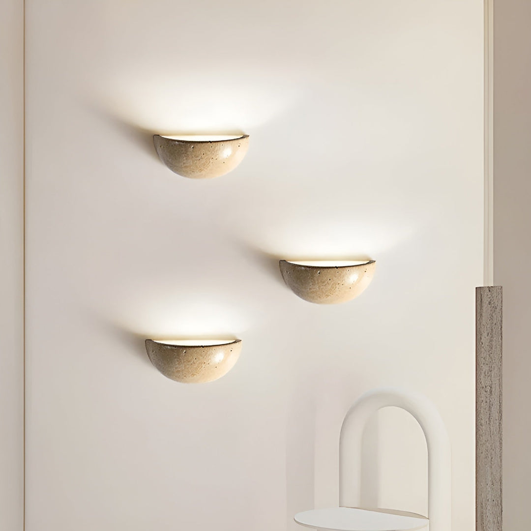 Halv-Rund LED Wabi-Sabi Vegglampe - ZenGlow | Skanto