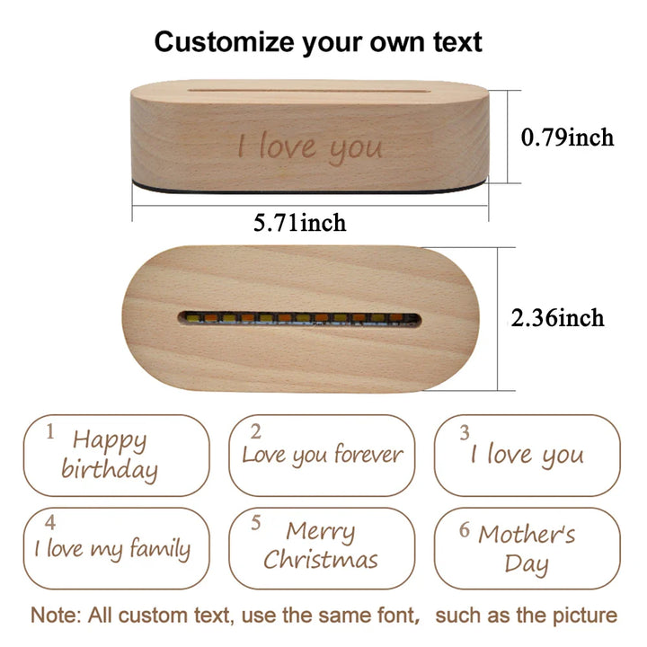 Skanto | Personlig 3D-foto-lampe: Individuell foto og tekst nattlys - Ideell for Valentinsdag, bryllup, jubileum, bursdagsgaver