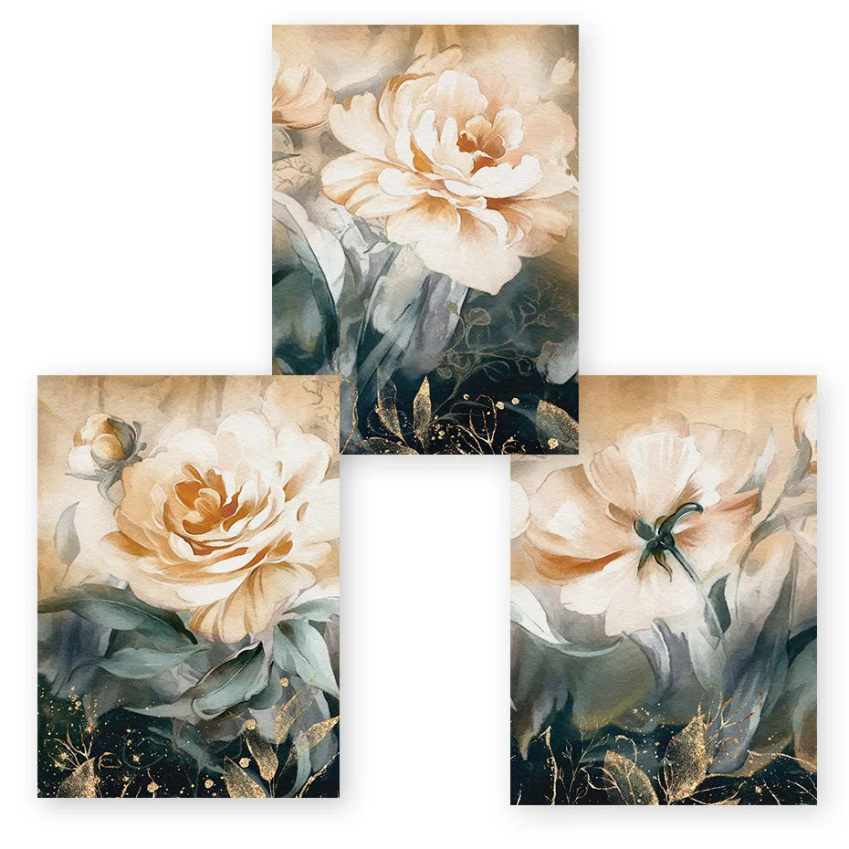 Serene Pastel Petals Floral Abstract Veggkunst Fine Art Lerrettrykk Moderne Botaniske Bilder For Stue Spisestue Kunst Dekor | Skanto