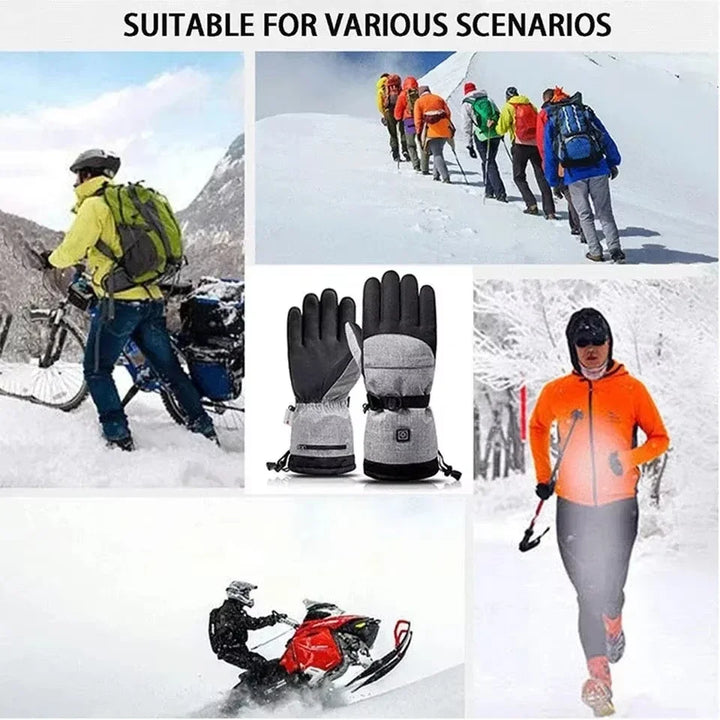 Skanto | Oppvarmede Hansker ThermoRide | Vanntette & Vindavvisende | Elektriske Vinterhansker for Motorsykkel, Sykkel & Utendørs | Langvarig Varme