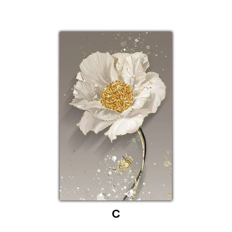 Moderne Abstrakt Maleri Splash Blomster Veggkunst Fine Art Lerret Utskrifter Plakater Elegant Botanisk Bilder For Stue Dekor | Skanto