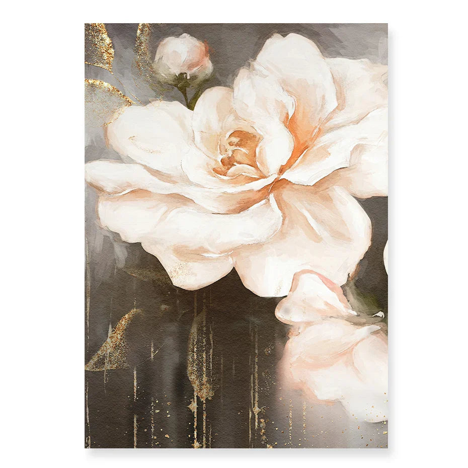 Rosa Beige Petaler Stor Floral Veggkunst Fine Art Lerretutskrifter Elegant Abstrakt Botanisk Bilde For Stue Soverom Kunst Dekor | Skanto