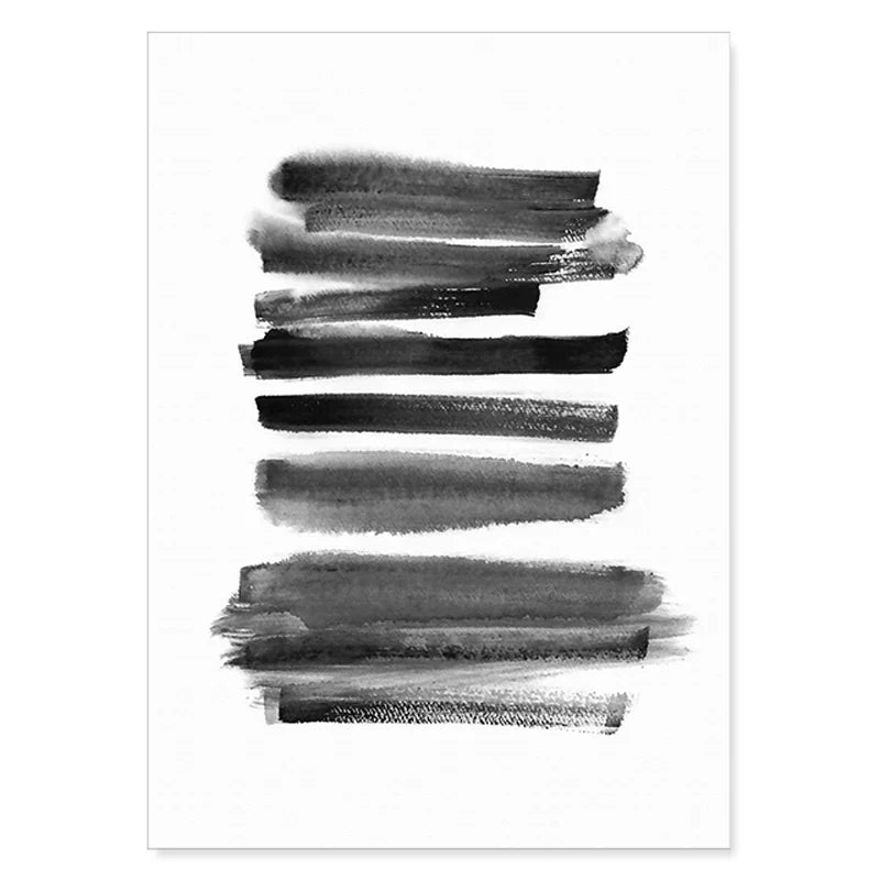 Svart Hvit Veggkunst Minimalistisk Abstrakt Blekkbørstestrøk Fin Kunst Lerret Utskrifter Plakater Bilder For Stue Hjemmekontor Kunst Dekor | Skanto