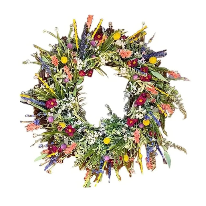 Skanto | Håndlaget blomsterkrans for dør til innendørs og utendørs