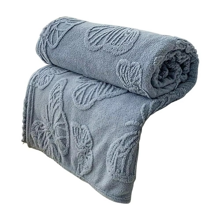 Dobbeltsidig avkjølende teppe med pustende kald effekt og 3D sommerfugl jacquard-design | Skanto
