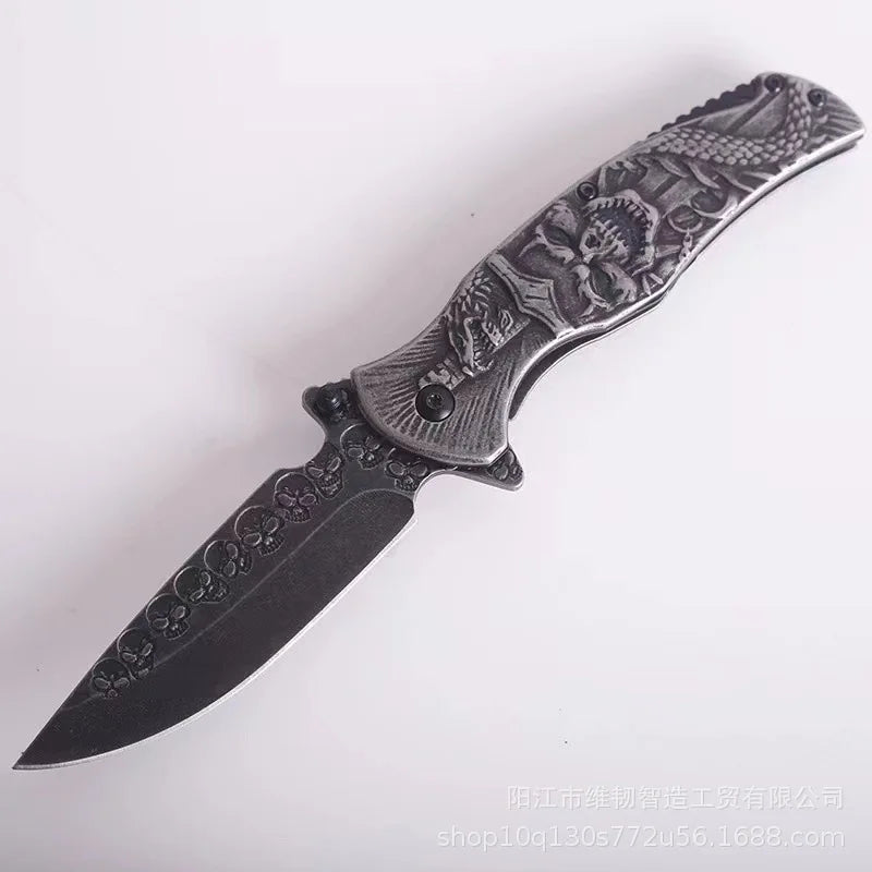 Taktisk Natt Skull Foldbar Lommekniv | Skanto