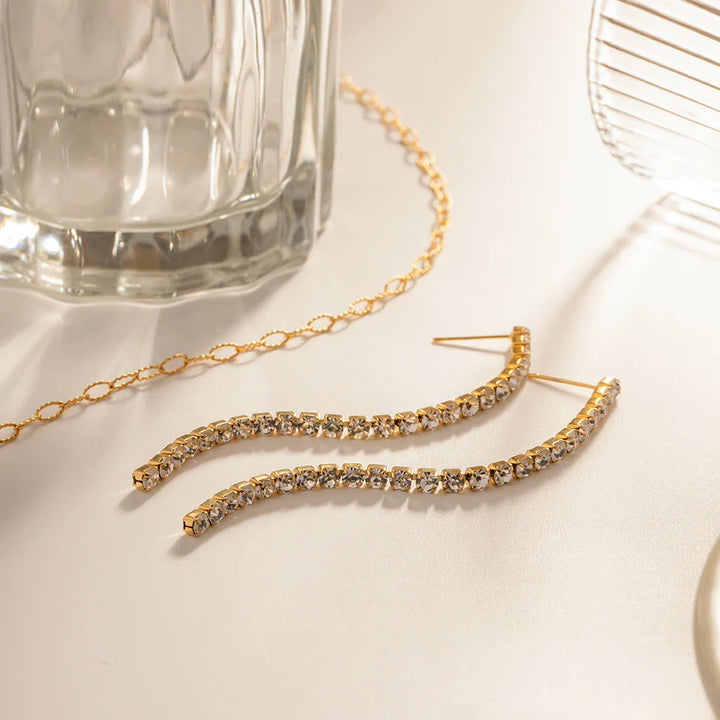 Skanto | 18k Delikat Diamant Tassel Øredobber