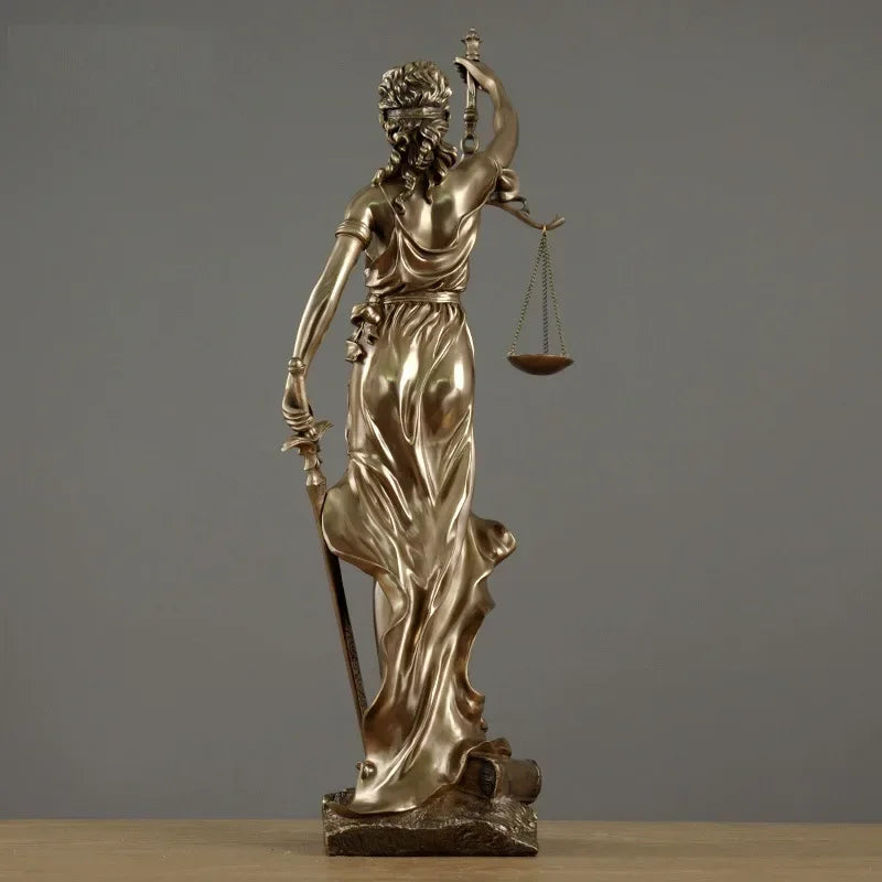 Skanto | ERMAKOVA europeisk antikk bronse gresk gudinne av rettferdighet statue Fair Angels harpiks skulptur ornamenter skrivebord hjemmeinnredning gave
