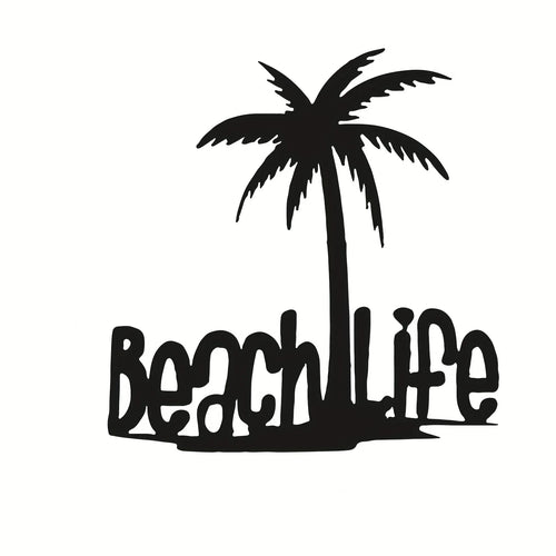 Beach Life Kokusnøtttre Metall Veggkunst 3D Dekorasjon For Stue Soverom Hjemme Kontor Veggdekorasjon | Skanto