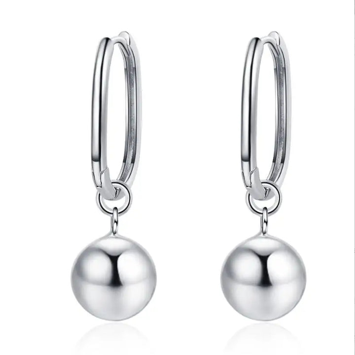 Original 925 Sterling Silver Store Perle Ball Hoops Øredobber For Kvinner 2023 Koreansk Bryllup Fest Smykke Gave For Kvinner Øredobber