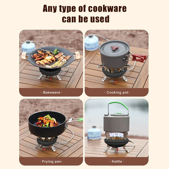 Skanto | Flamurion Camping Gassbrenner 16000W med Piezo Tennere | Sammenleggbar Høytrykk Gassbrenner for Utendørs og Nødsituasjoner | For Butan/Propan