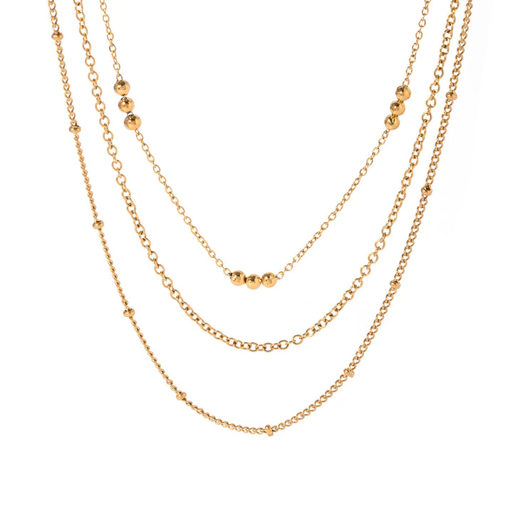 Skanto | 18k Delikat Triple Satellite Necklace Stack