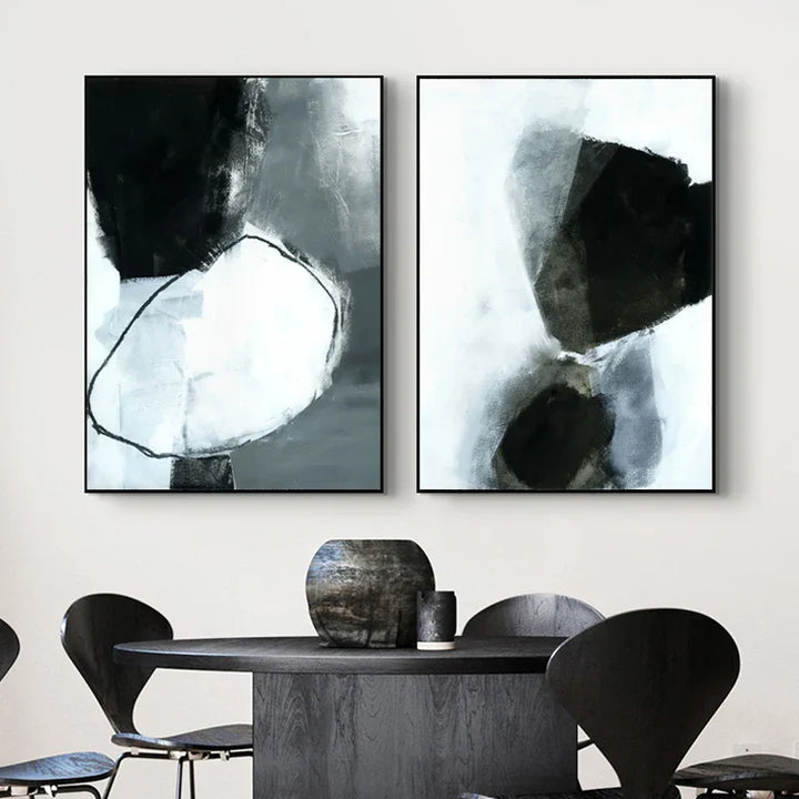 Mørke Stener Abstrakt Veggkunst Fine Art Lerret Utskrifter Nordiske Bilder For Moderne Leilighet Stue Hjemmekontor Dekor | Skanto
