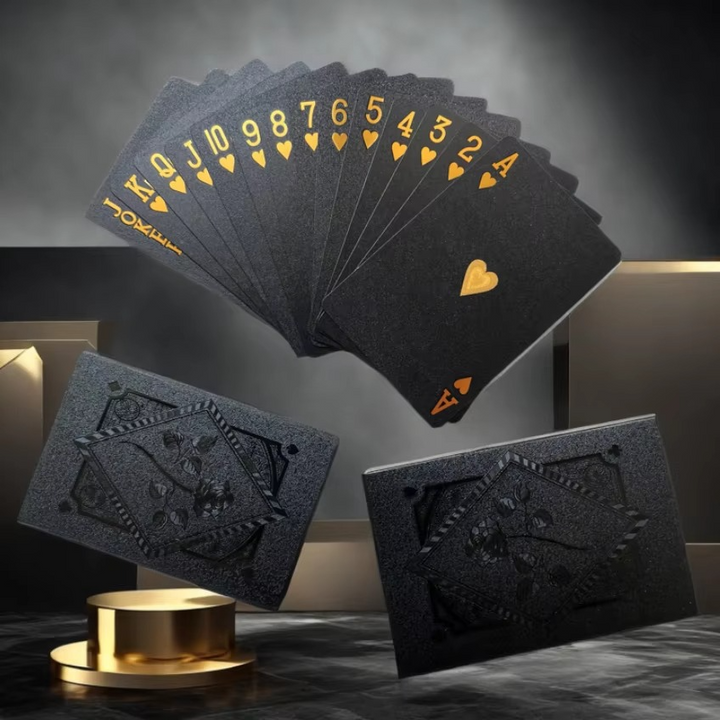 Luksus, wasserfeste Poker-Spielkarten i Schwarz og Gold