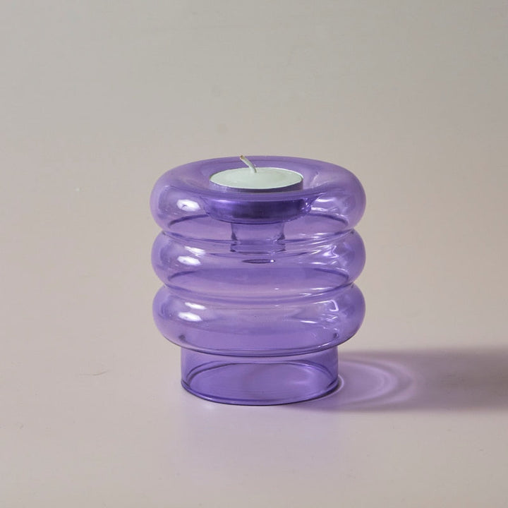 Skanto | Glas-Spiral-Kerzenhalter | Modernes Dekorationsdesign | Mehrfarbig