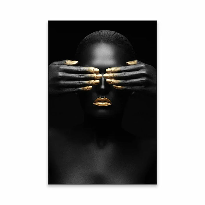 Golden Girl Fashion Veggkunst Fine Art Lerret Utskrifter Moderne Abstrakt Portrettbilder For Stue Soverom Boutique Salong Kunst Decor | Skanto