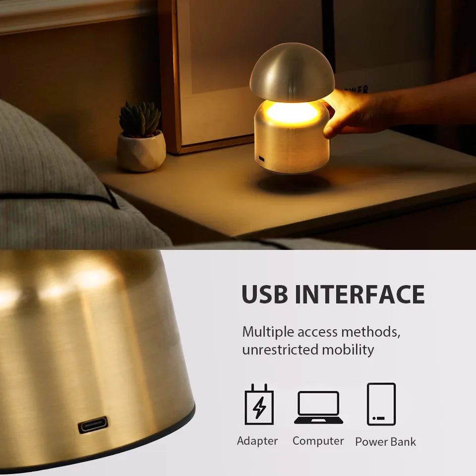 Skanto | LumoVerde LED bordlampe | Oppladbar | 3 fargetemperaturer & berøringsdimmer | 4W | 5V