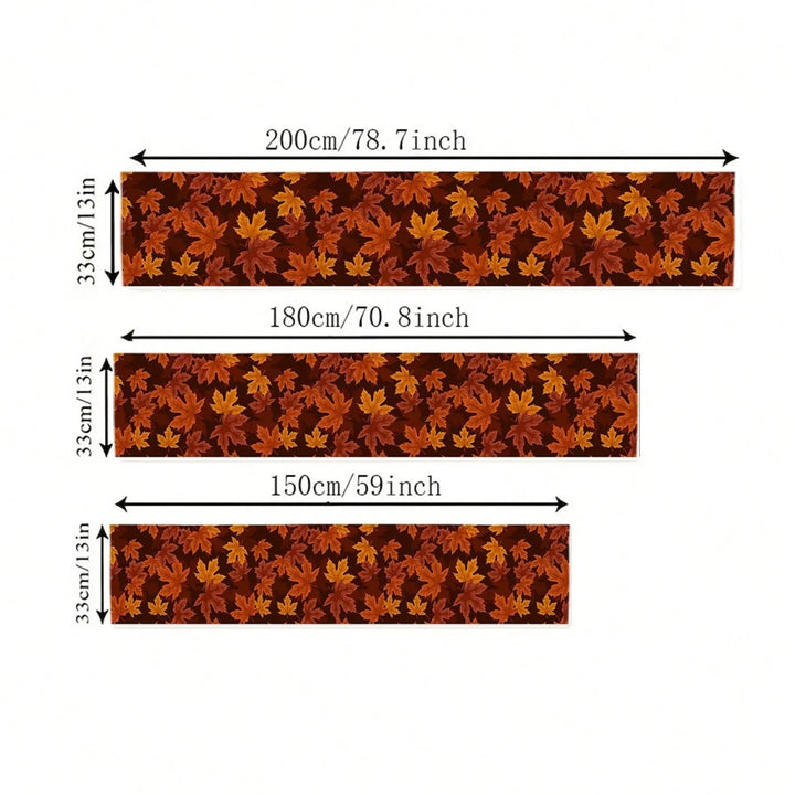 Skanto | Autumna LeafRunner Bordløper Lin | Lønnblad Høst Dekor | Vaskbar & Holdbar | 150–200 × 33 cm
