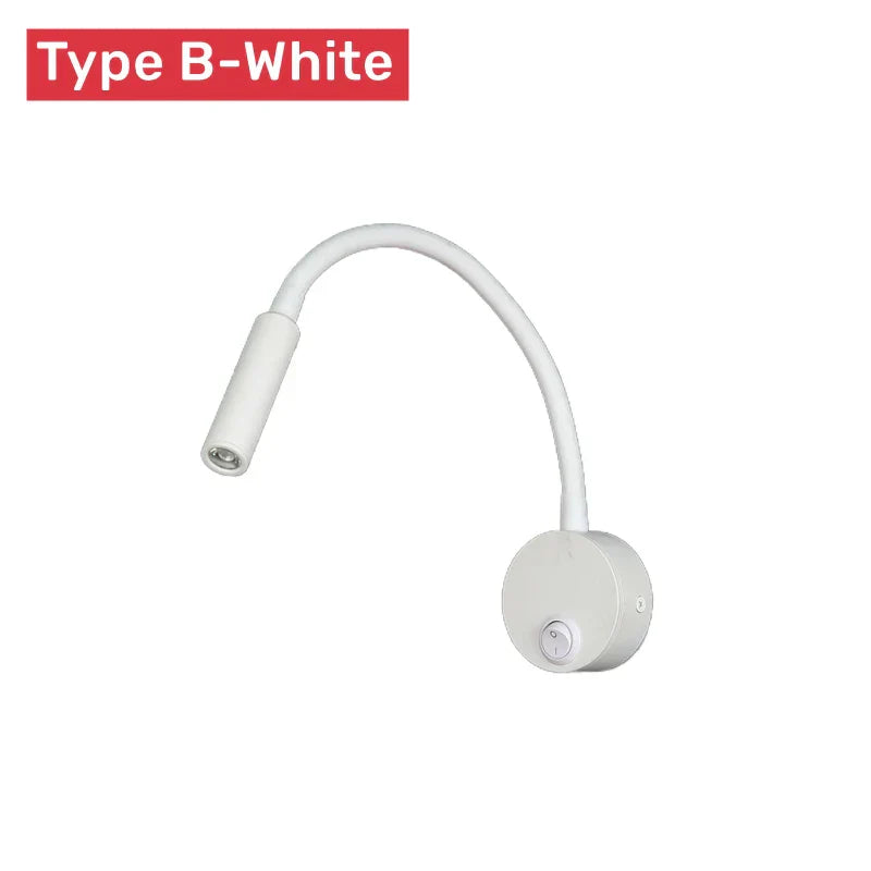 Skanto | Moderne Fleksibel LED Leselampe med Bryter for Soverom og Studie - 1W/3W
