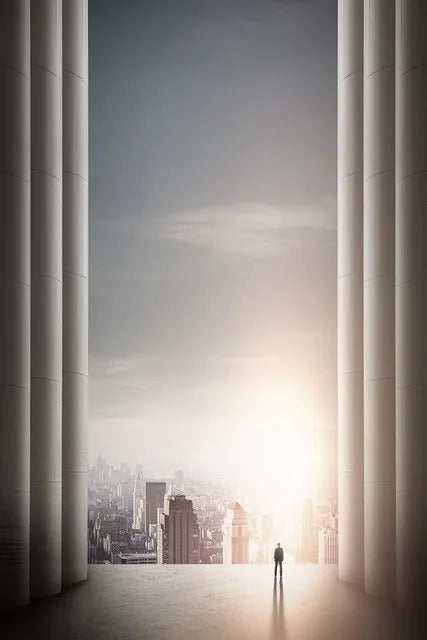 Moderne Geometriske Arkitektoniske Landskaps Veggkunst Fine Art Lerret Utskrifter Bilder For Studio Hjemme Kontor Entré Inspirerende Kunst Dekor | Skanto