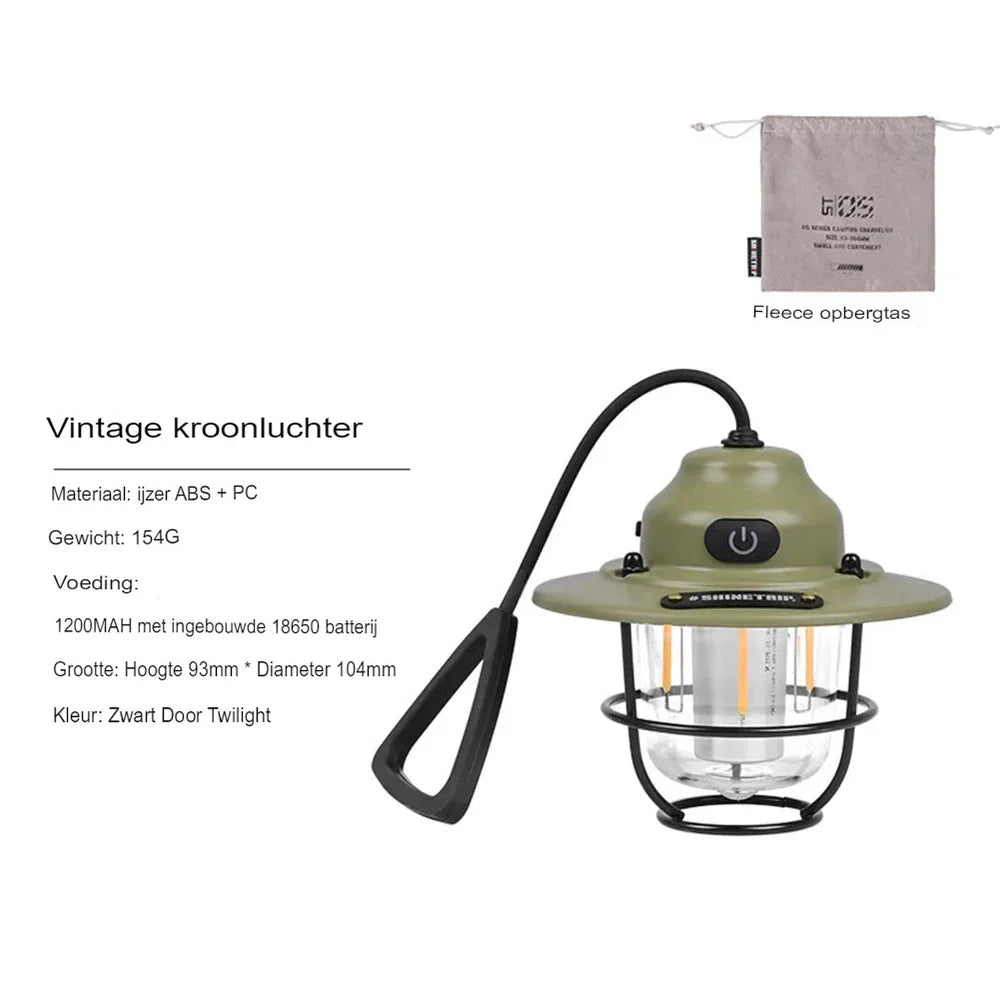 Skanto | Retro Oppladbar LED Campinglanterne - NostalgiaGlow