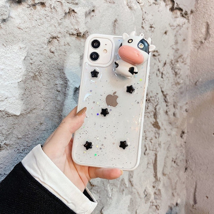 Skanto | Glødende Ku 3D Transparent iPhone Case