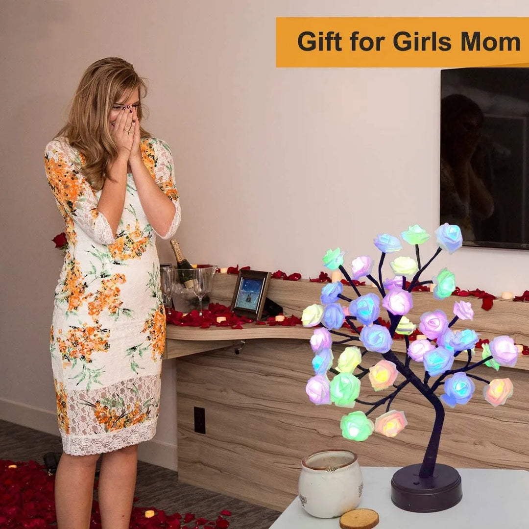 Skanto | RGB Rose Flower Tree Lights 24LED USB Batteri Bordlampe Fairy Natt Lys Hjem Fest Jul Bryllup Soveroms Dekorasjon Gave