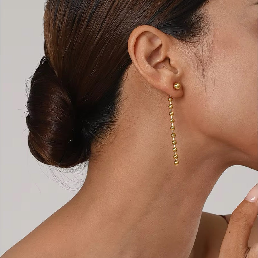 Skanto | Delicate Gyldne Perle Franje Øredobber