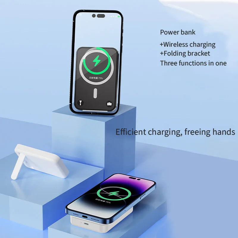 Skanto | Magnetisk Trådløs Power Bank med Stativ