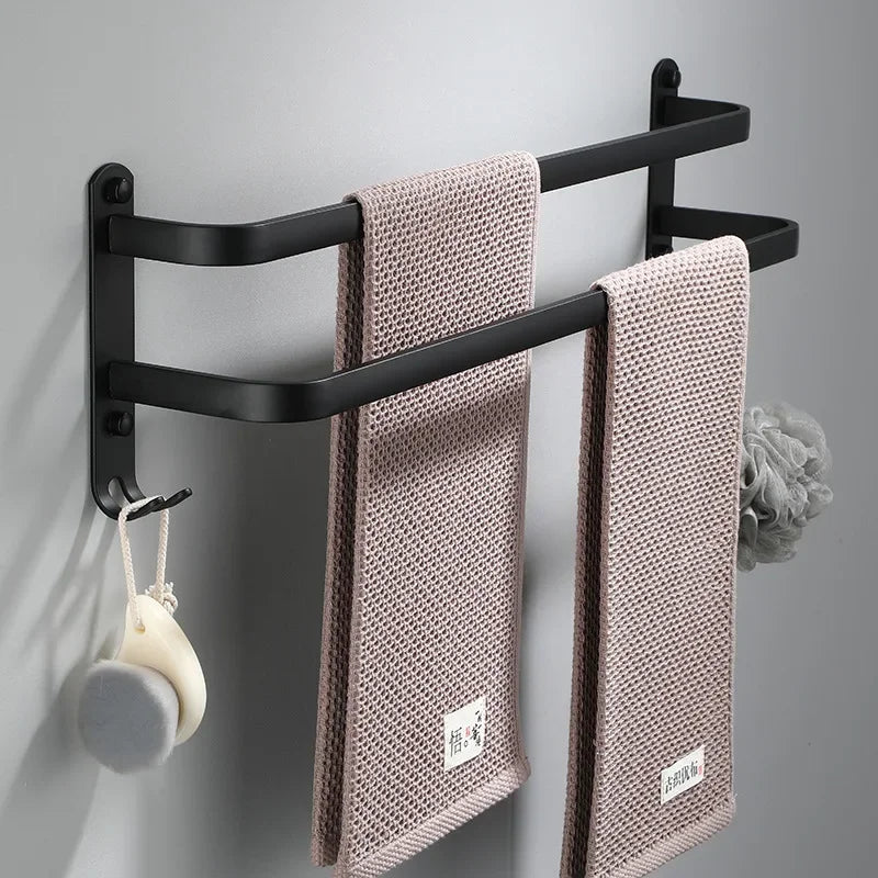 Fester Håndkleholder - Svart Aluminium | Skruefeste Skanto