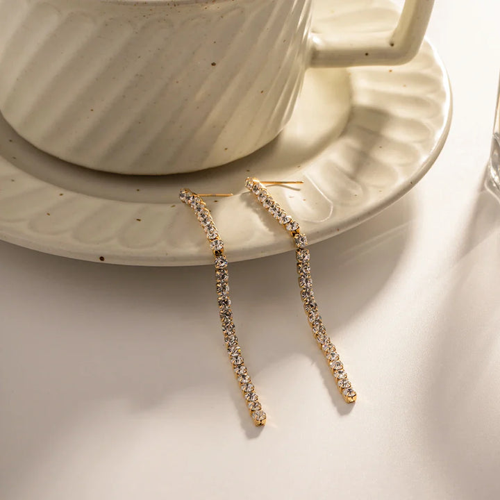 Skanto | 18k Delikat Diamant Tassel Øredobber