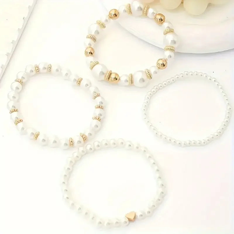 Skanto | Dristig gullbelagt perle armbåndstabel