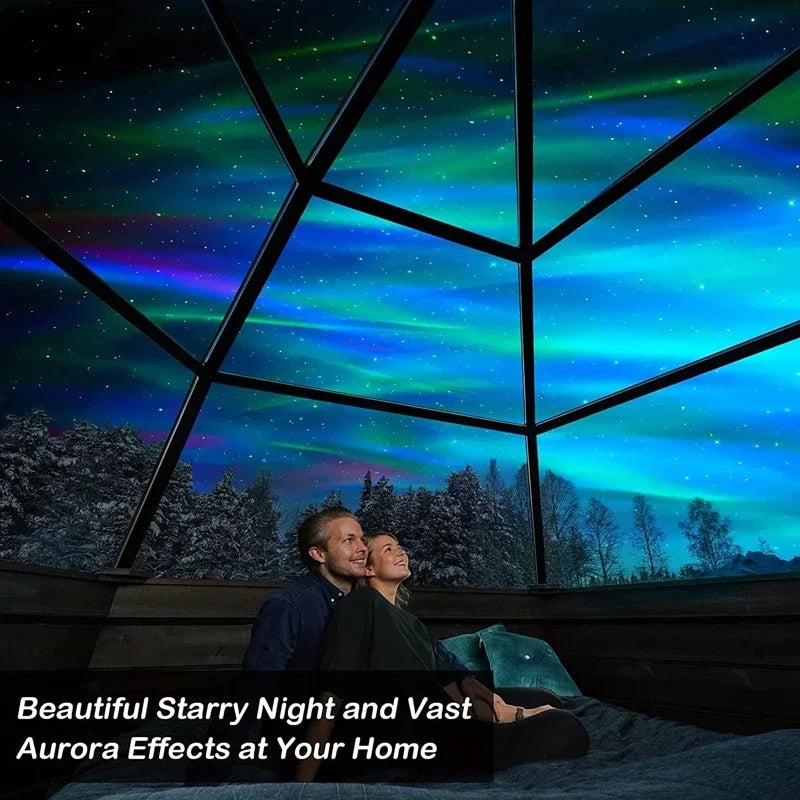 Skanto | Polariva Nordlys Prosjektor med Musikk Synkronisering og Fjernkontroll for RGB Atmosfære Belysning