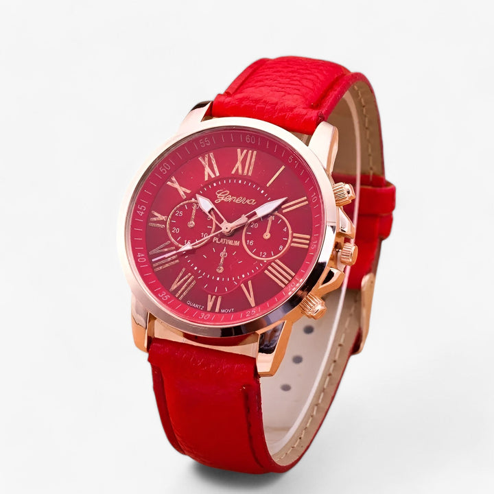 Skanto | Camille Kvinners Vanntett Lær Rem Klokke 42mm