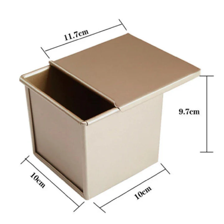 Skanto | Premium Non-stick Aluminiumlegering Toastbokser med lokk - Ulike størrelser (250g/450g/600g/750g/900g/1000g) for baking av brød og kaker