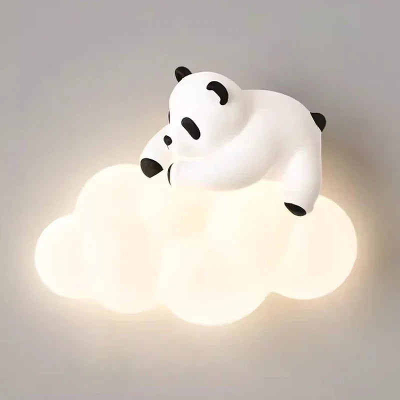 PandaGlow Lampe - Søt LED Vegglampe for Barn Skanto