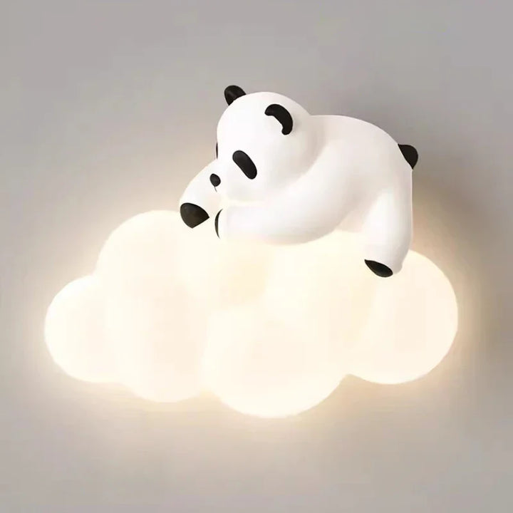 PandaGlow Lampe - Søt LED Vegglampe for Barn Skanto