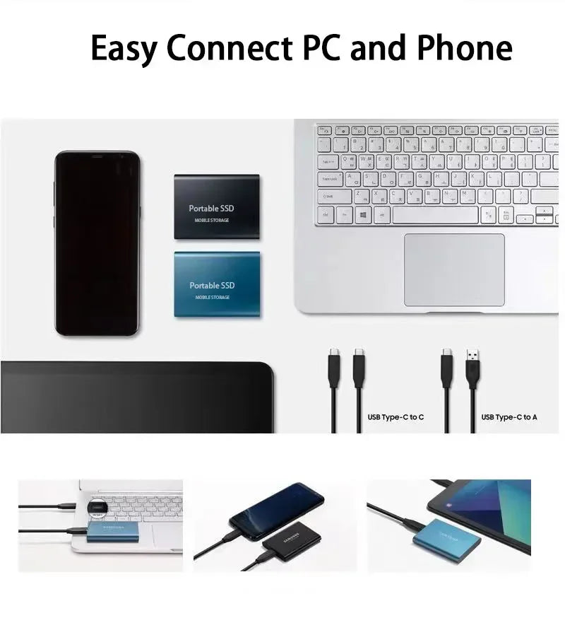 Skanto | TEKNOLOGI | Superrask ekstern SSD 2TB | Mini SSD | Høghastighetslagring for bærbar og PC