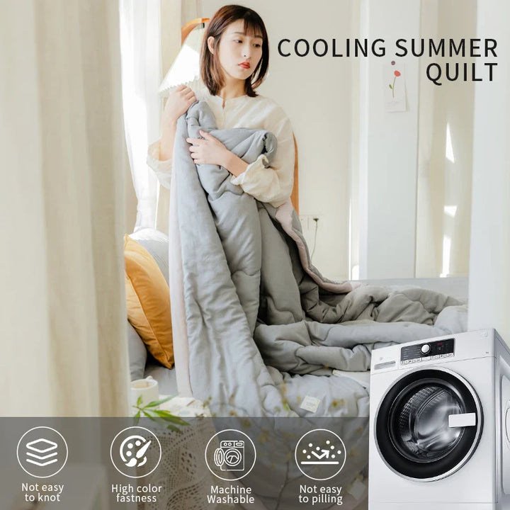2024 Japansk bomull-polyester sommerdyne – Lett, vaskbar, hudvennlig ensfarget dyne | Skanto