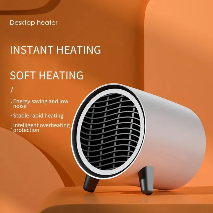 Skanto | Mini Skrivebordsvarmer | 600W | Rask oppvarming & Energibesparing | Bærbar & Stillegående | EU-plugg