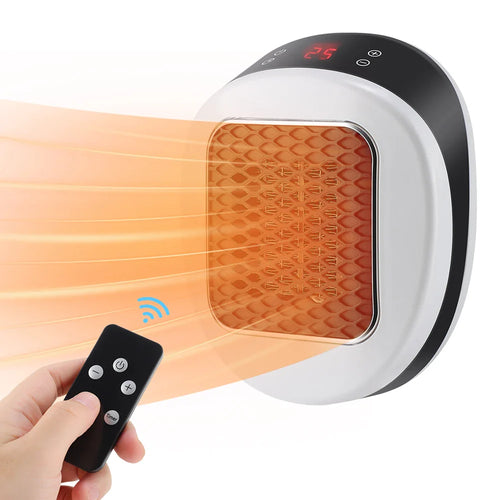 Skanto | ThermoLux Mini Veggvarmer 600W | Kompakt Elektrisk Varmer med Fjernkontroll | Vegguttak Varmer med Termostat & Timer | Rask Varme på 3 Sekunder