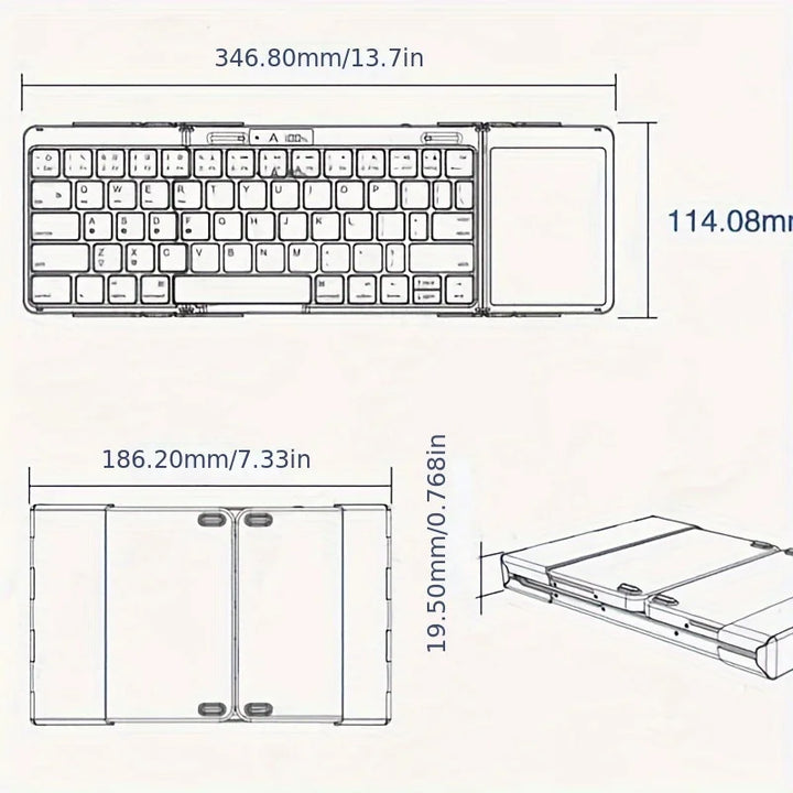 Skanto | Sammenleggbar RGB Trådløs Innebygd Touchpad Belyst Reise Tastatur