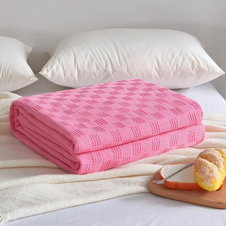 Skanto | Bomullsgauze teppe Aurelina | 100 % bomull | Pustende & Hudvennlig | Perfekt for sofa, seng & kontor