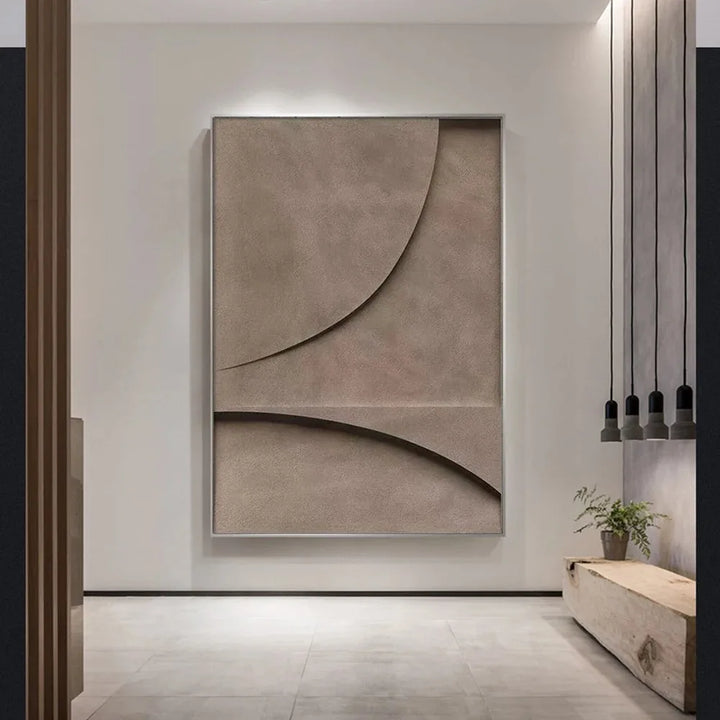Moderne minimalistiske flate geometriske linjer veggkunst fine kunst lerret utskrifter retro brun abstrakt bilder for stue moderne interiør dekor | Skanto