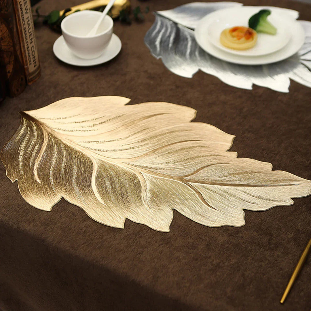 Gold Leaf Form Dekorativt Serveringsbrett | Skanto