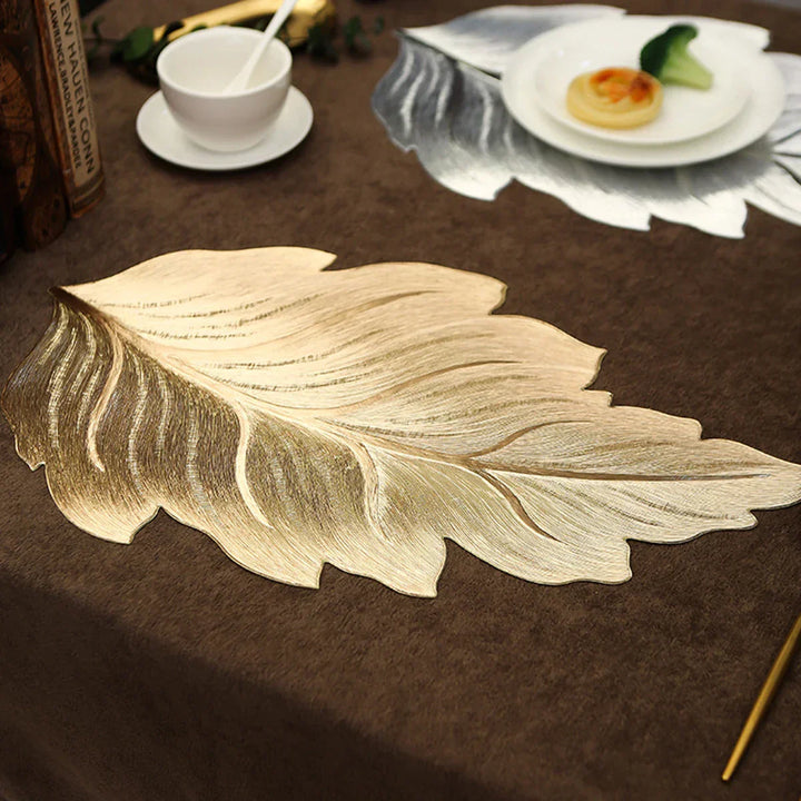 Gold Leaf Form Dekorativt Serveringsbrett | Skanto